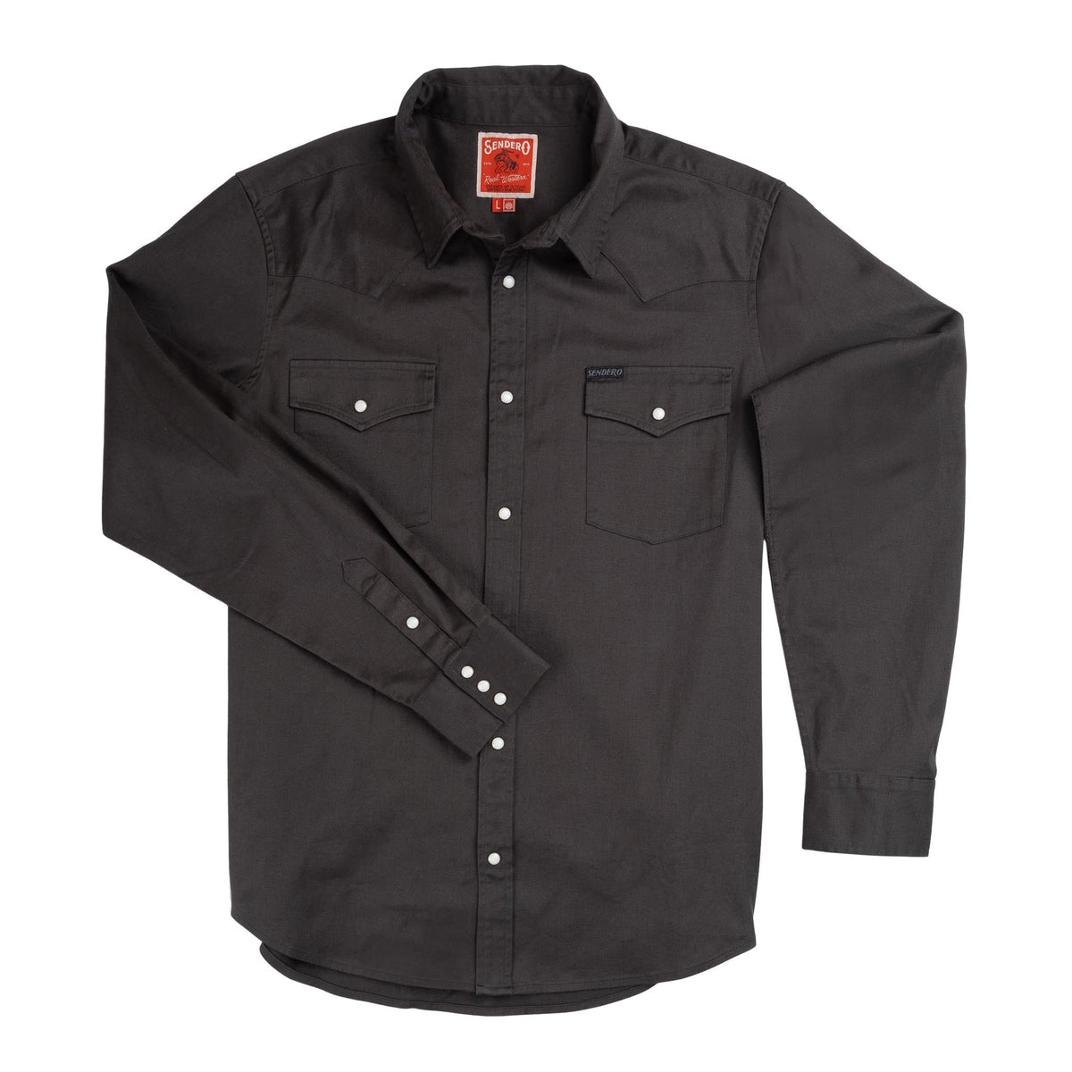 Sendero Provisions Co. The Wyatt Pearl Snap Long Sleeve Solid Shirt