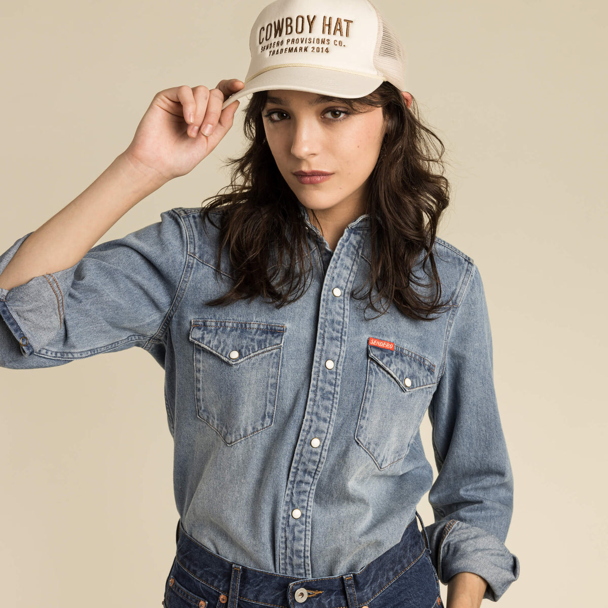 Sendero Provisions Co. The Women's Wyatt Denim Pearl Snap Shirt