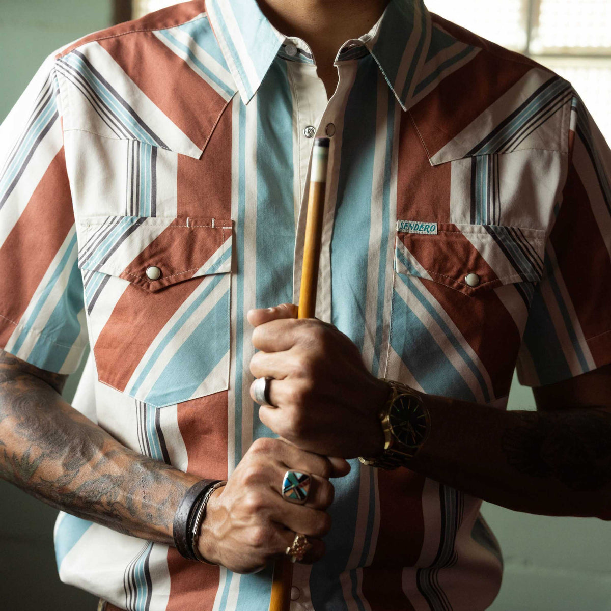 Sendero Provisions Co. The Wyatt Pearl Snap Short Sleeve Print Shirt