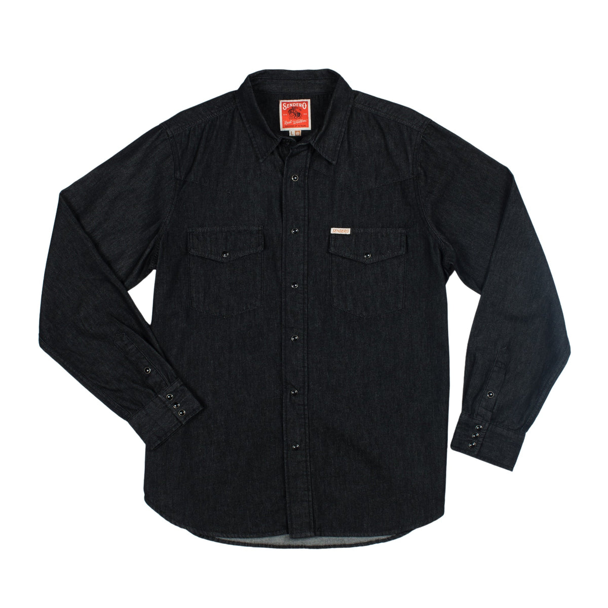 Sendero Provisions Co. The Wyatt Pearl Snap Long Sleeve Denim Shirt